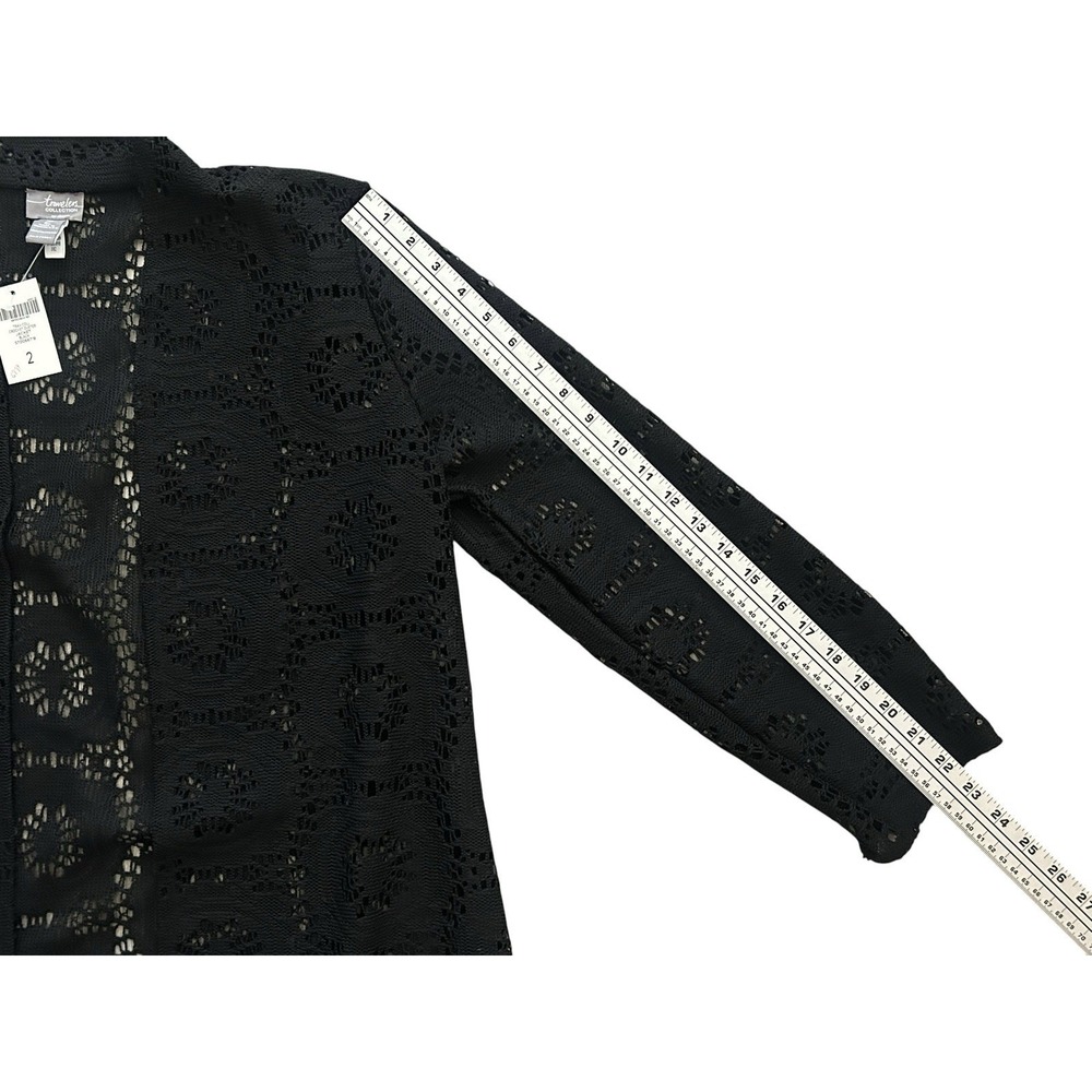 Chico's Travelers Women's Crochet Lace Long Duster Cardigan Large 2 Boho - Picture 4 of 9
